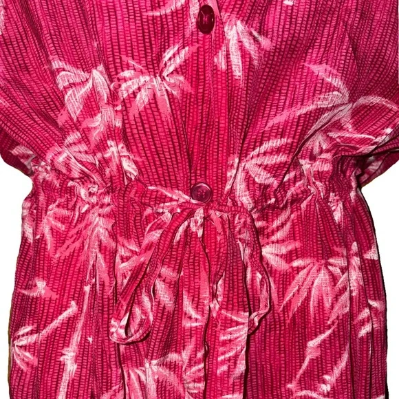 DIANE VON FURSFENBERG 100% SILK DRAWSTRING FLOWY BUTTON MAXI MIDI DRESS / KIMONO - Picture 4 of 6